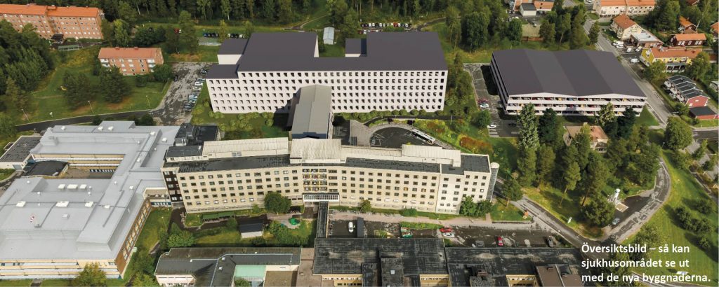 Skellefteå sjukhus - illustration med nya byggnader